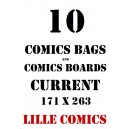 CURRENT 10 COMICS BAGS AND 10 COMICS BOARDS.