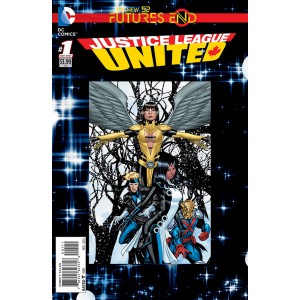 JUSTICE LEAGUE UNITED FUTURES END 1. 3-D MOTION COVER. DC NEWS 52.