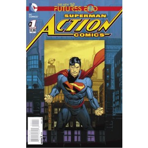 ACTION COMICS FUTURES END 1. 3-D MOTION COVER. DC NEWS 52.