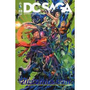 DC SAGA 8. JUSTICE LEAGUE. SUPERMAN. FLASH. DC COMICS. OCCASION. LILLE COMICS.