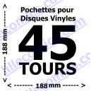 20 POCHETTES POUR DISQUES VINYLES 45 TOURS. 120 MICRONS. LILLE COLLECTIONS.