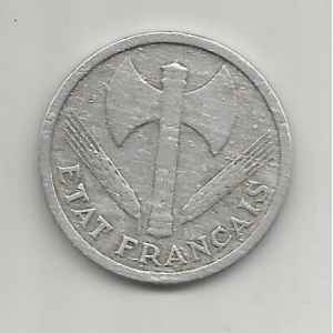 2 FRANC. 1944 B FRANCISQUE. LILLE COLLECTIONS.