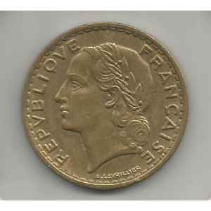 5 FRANCS 1940. LAVRILLIER BRONZE. LILLE COLLECTIONS.