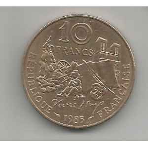 10 FRANCS. VICTOR HUGO 1985. AXE B. LILLE COLLECTIONS.
